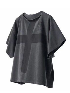 Kanye Yeezy Vultures Korea Black Cross Boxy Graphic Tee